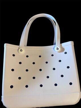 Light Lilac Rubber Tote Bag - Lightweight Everyday Handbag, easy to clean